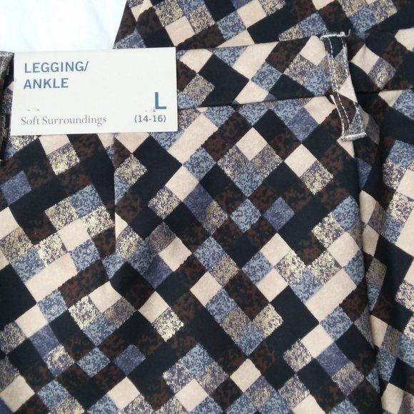 Soft Surroundings Ankle Legging Mosaic Print Size L (14-16) NWT & Packaging - Picture 3 of 5